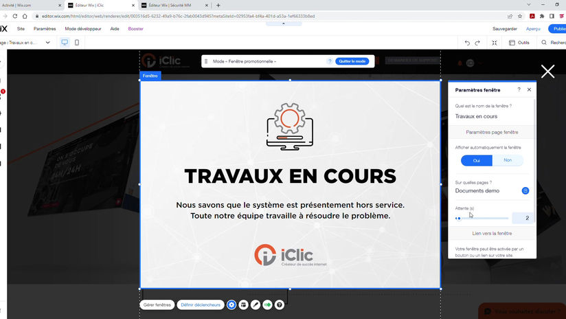 Gestion des popups